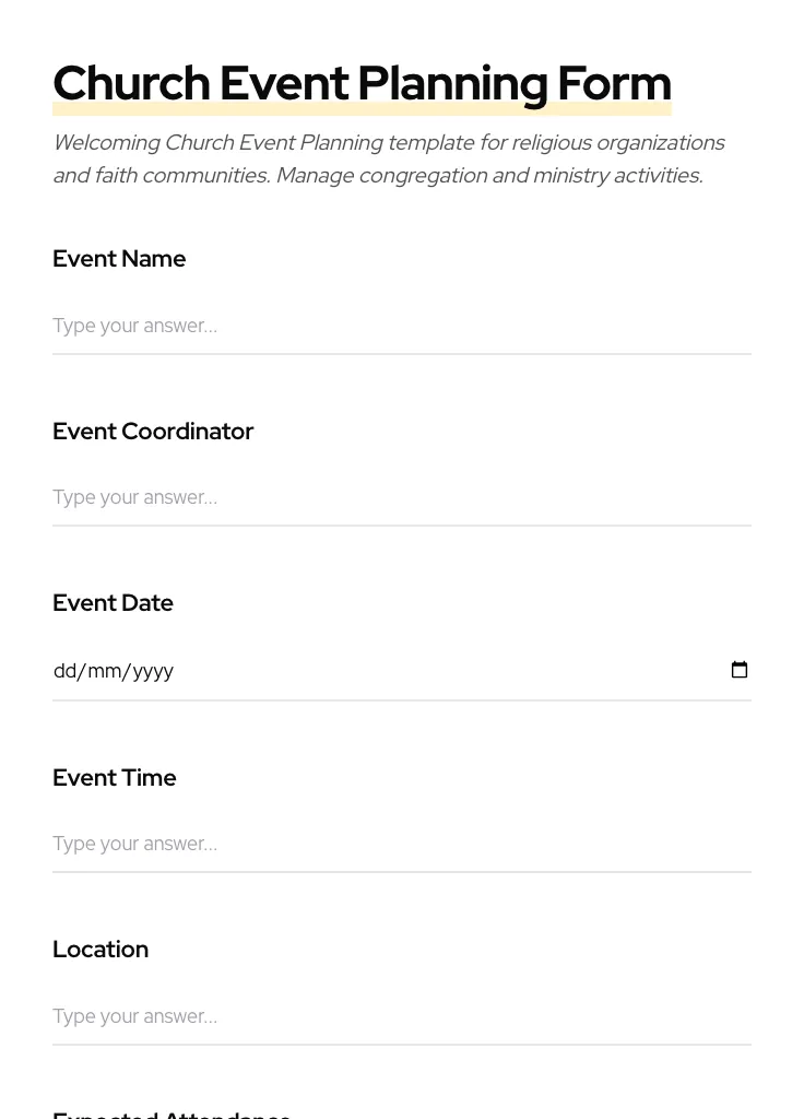 Church Event Planning preview