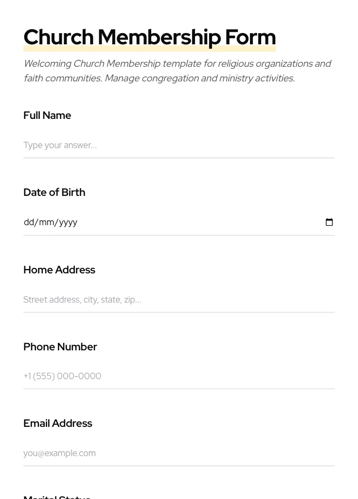 Church Membership preview