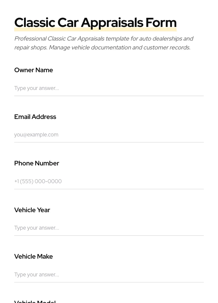 Classic Car Appraisals preview