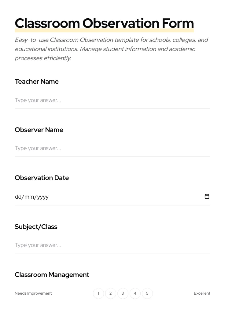 Classroom Observation preview