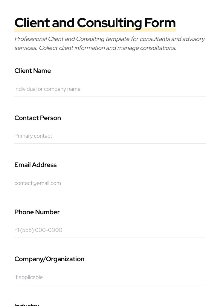 Client and Consulting preview