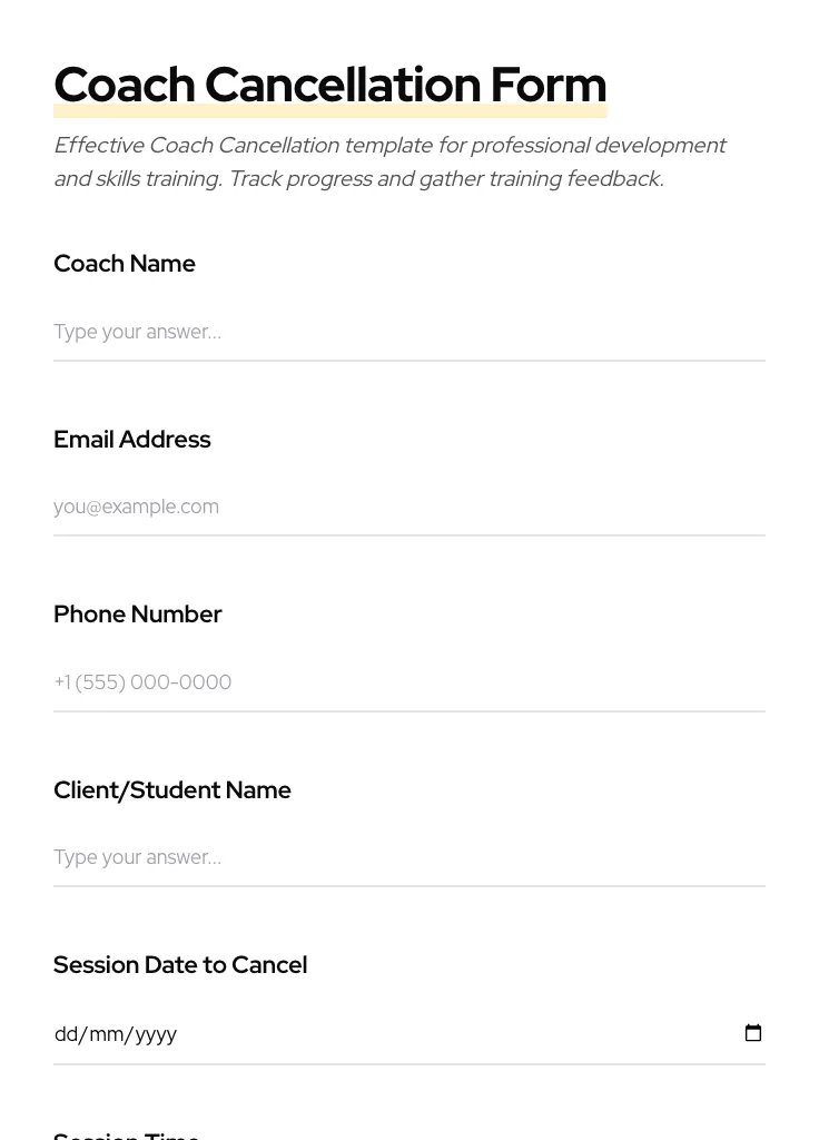 Coach Cancellation preview