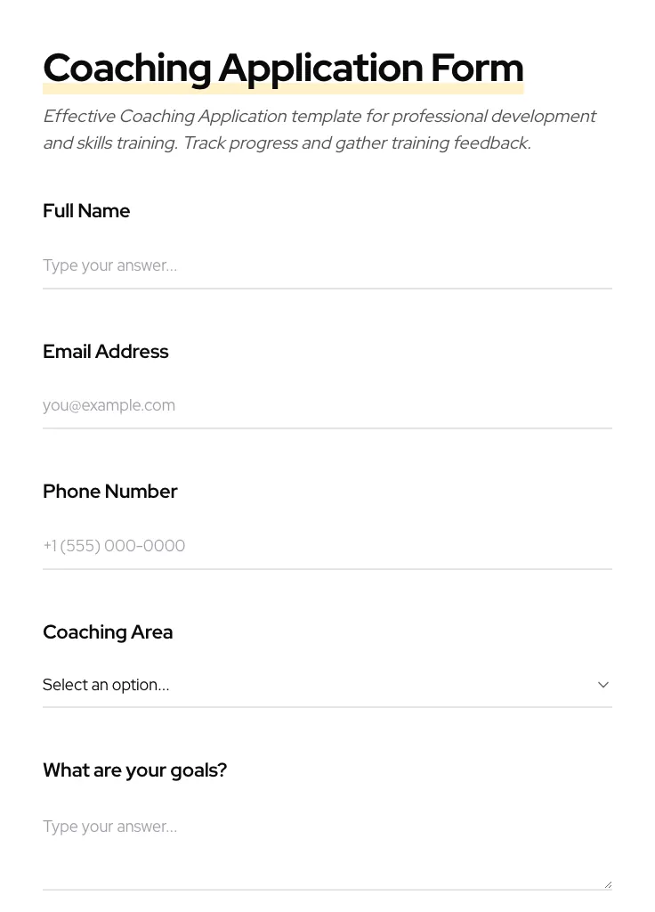 Coaching Application preview