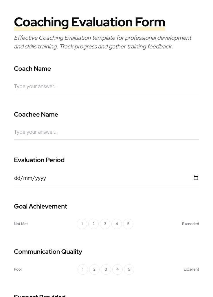Coaching Evaluation preview