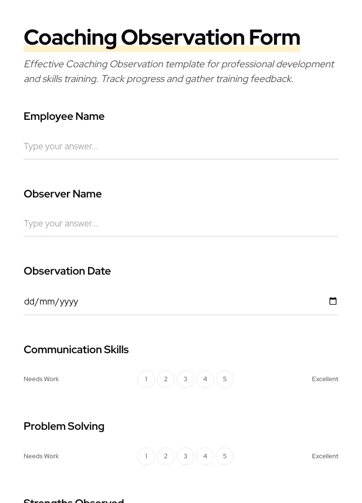 Coaching Observation preview