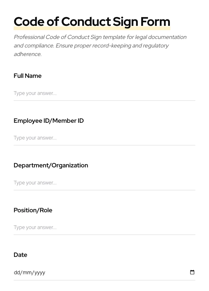 Code of Conduct Sign preview