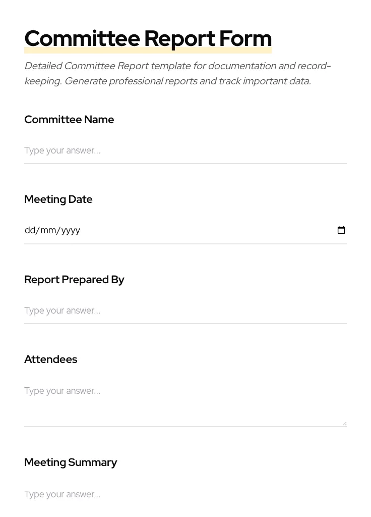 Committee Report preview