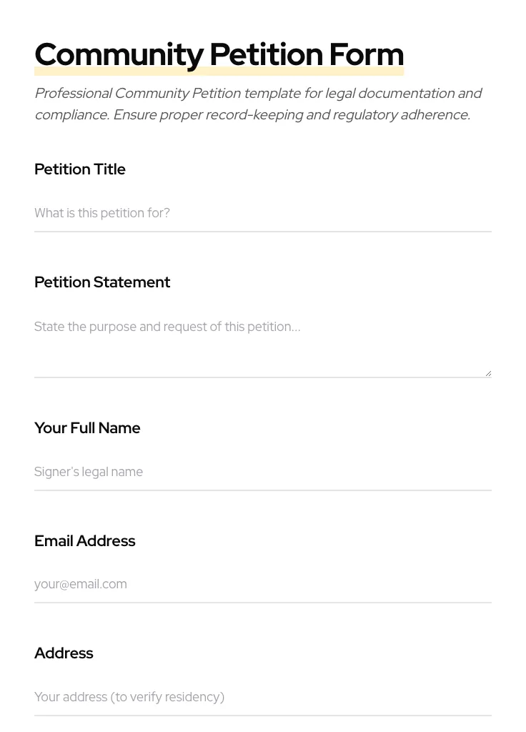 Community Petition preview
