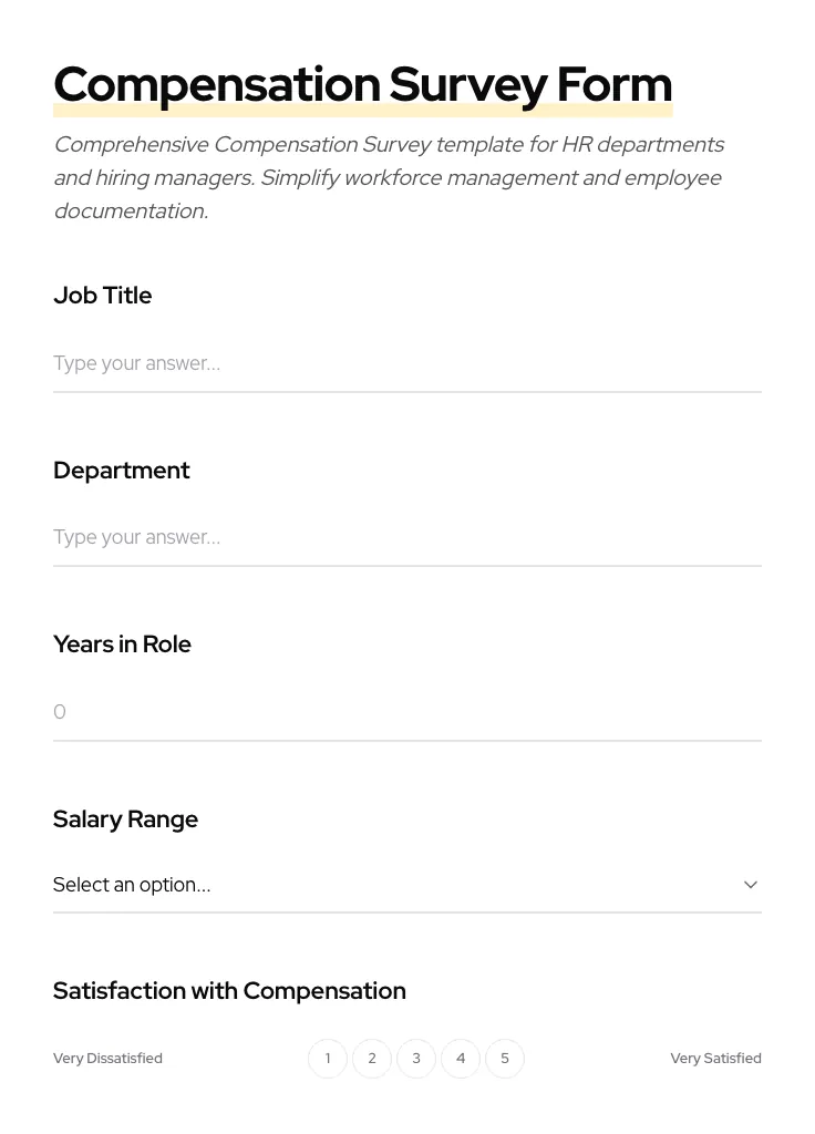 Compensation Survey preview