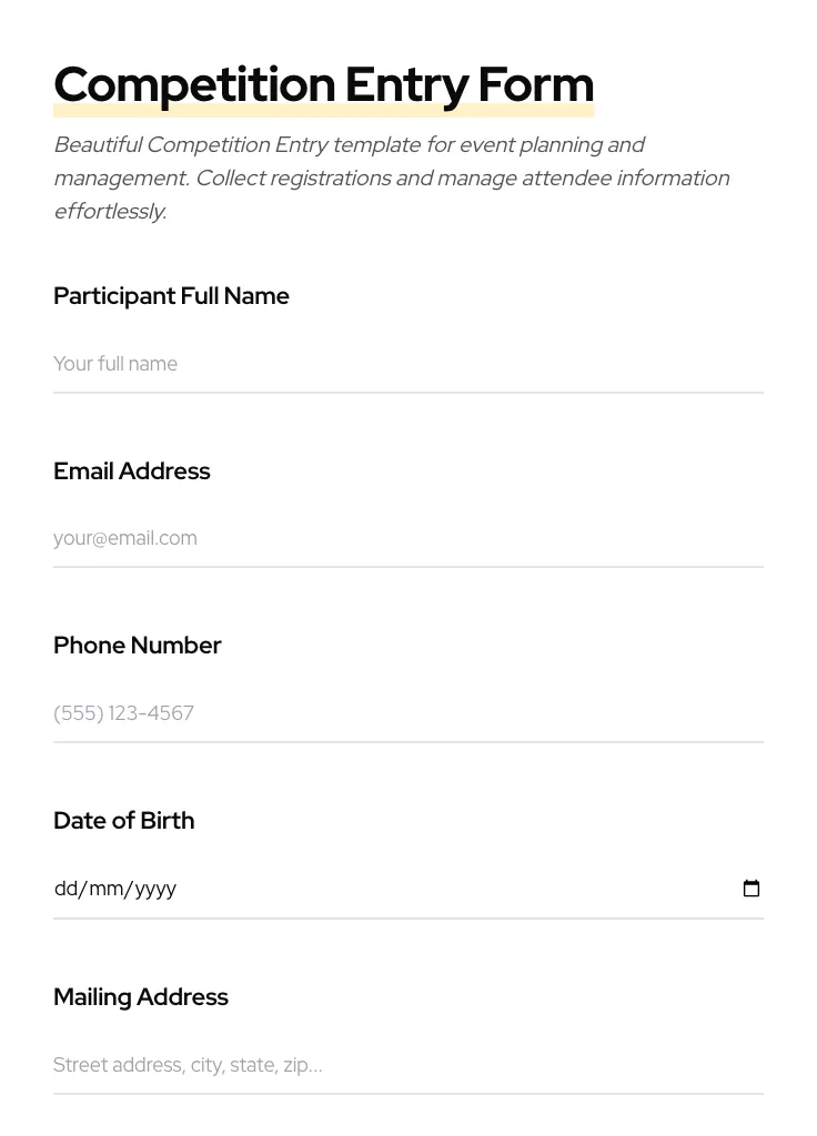 Competition Entry preview