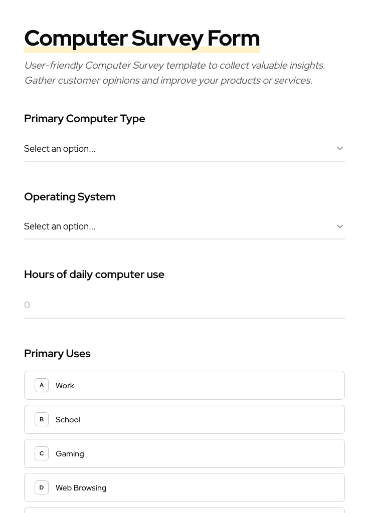 Computer Survey preview