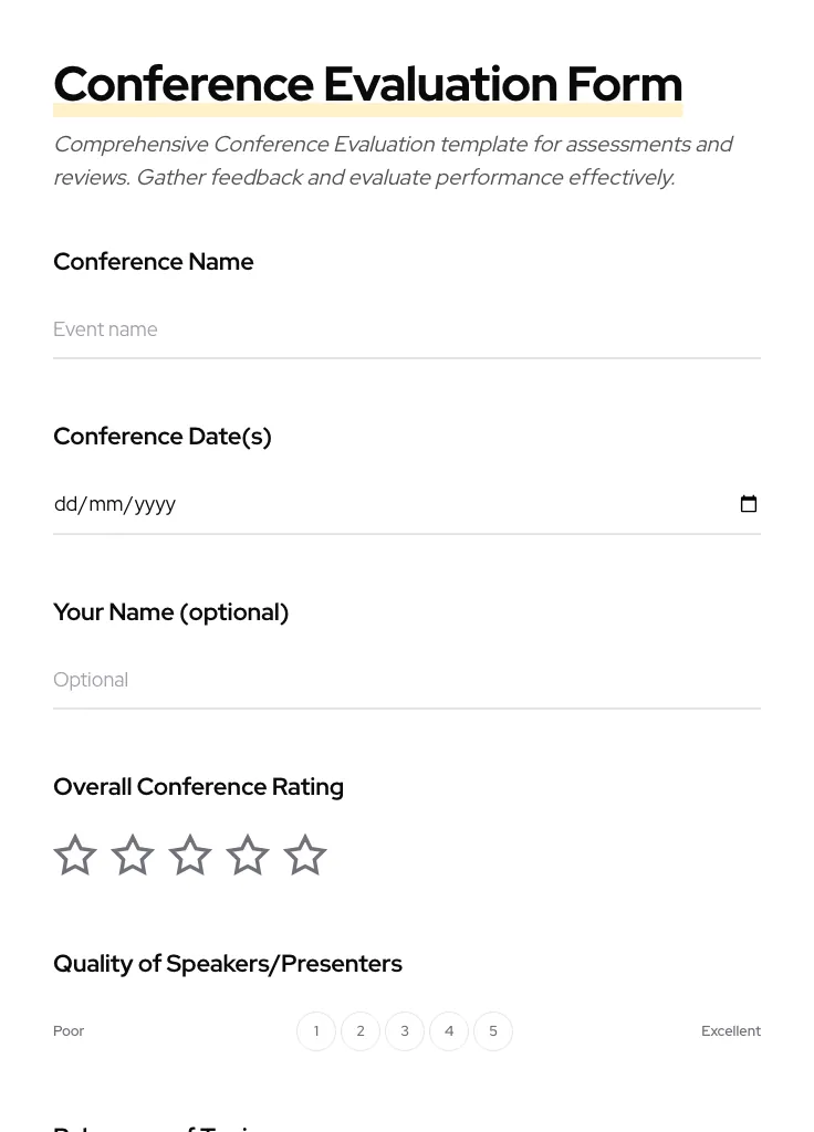 Conference Evaluation preview