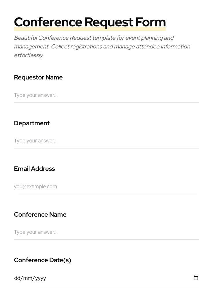 Conference Request preview