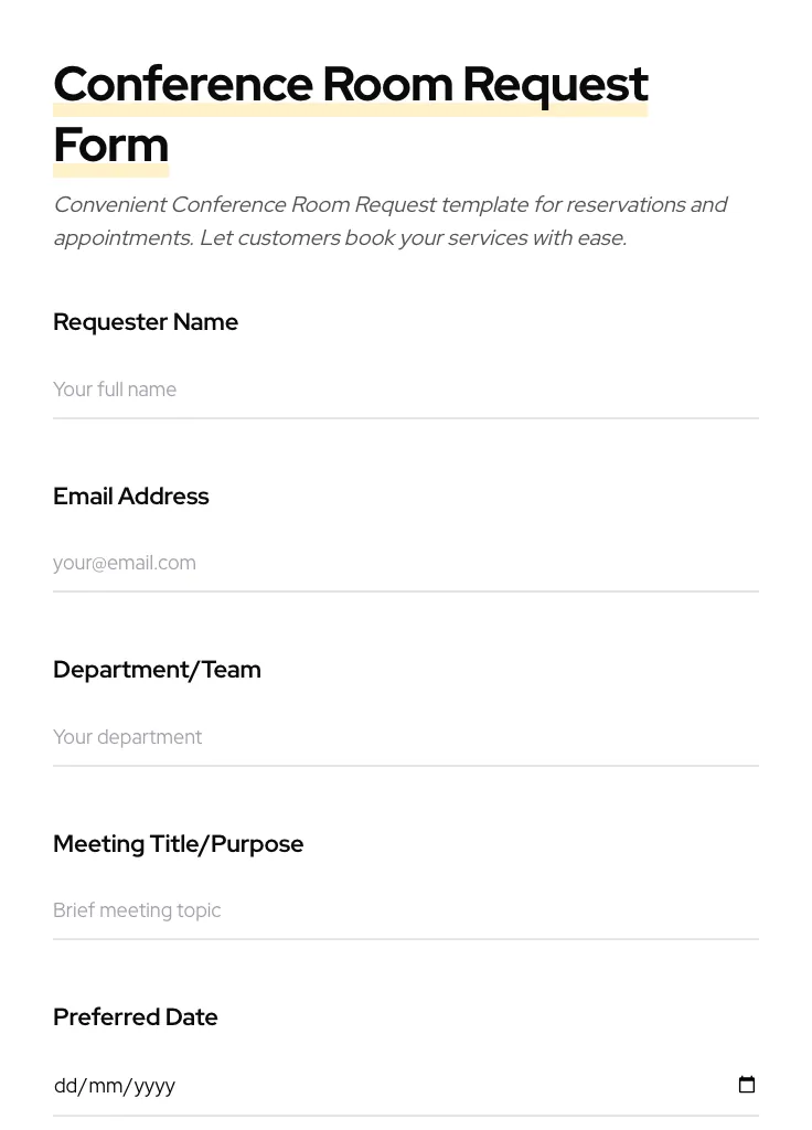Conference Room Request preview
