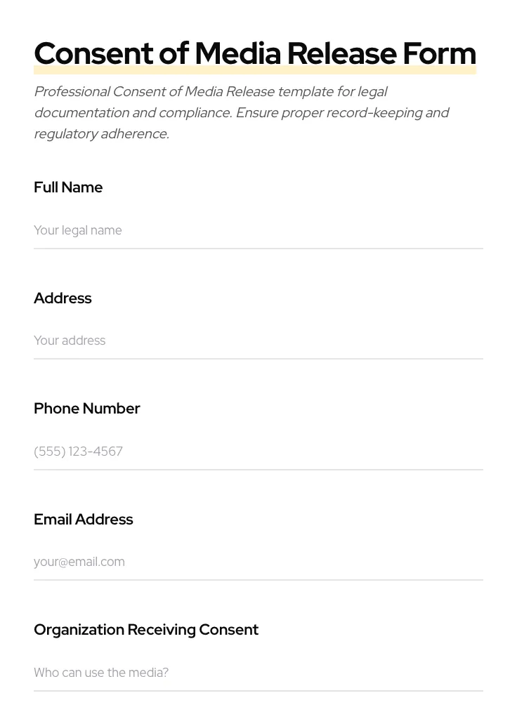 Consent of Media Release preview