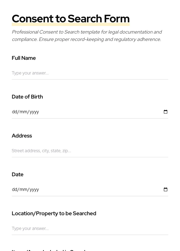 Consent to Search preview
