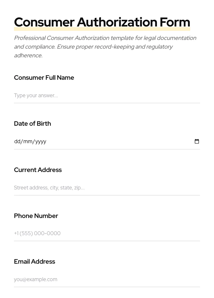 Consumer Authorization preview