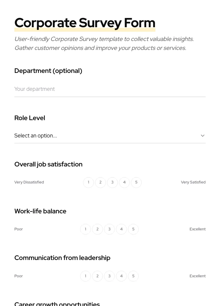 Corporate Survey preview
