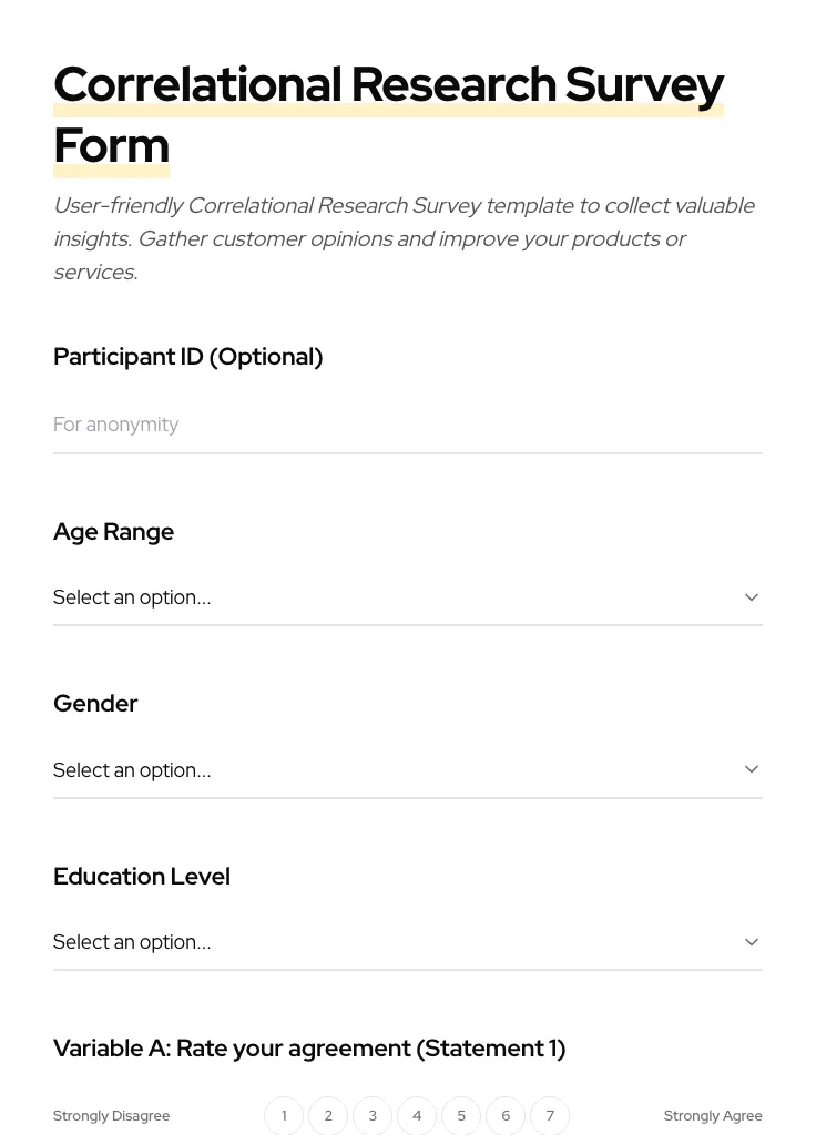 Correlational Research Survey preview