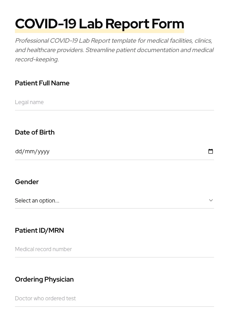COVID-19 Lab Report preview