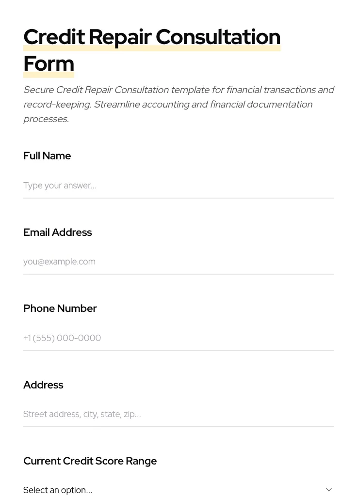 Credit Repair Consultation preview