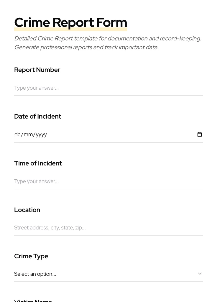 Crime Report preview