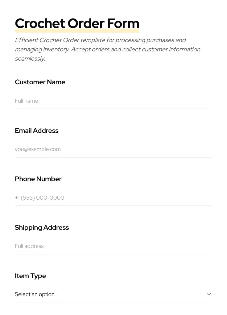 Crochet Order preview