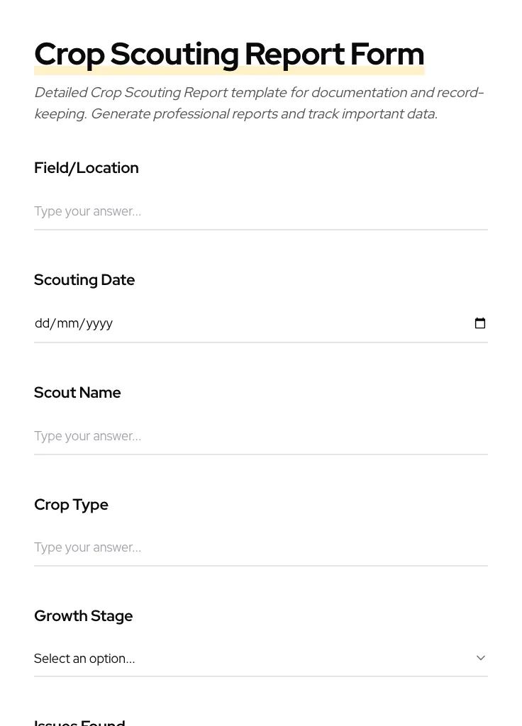 Crop Scouting Report preview