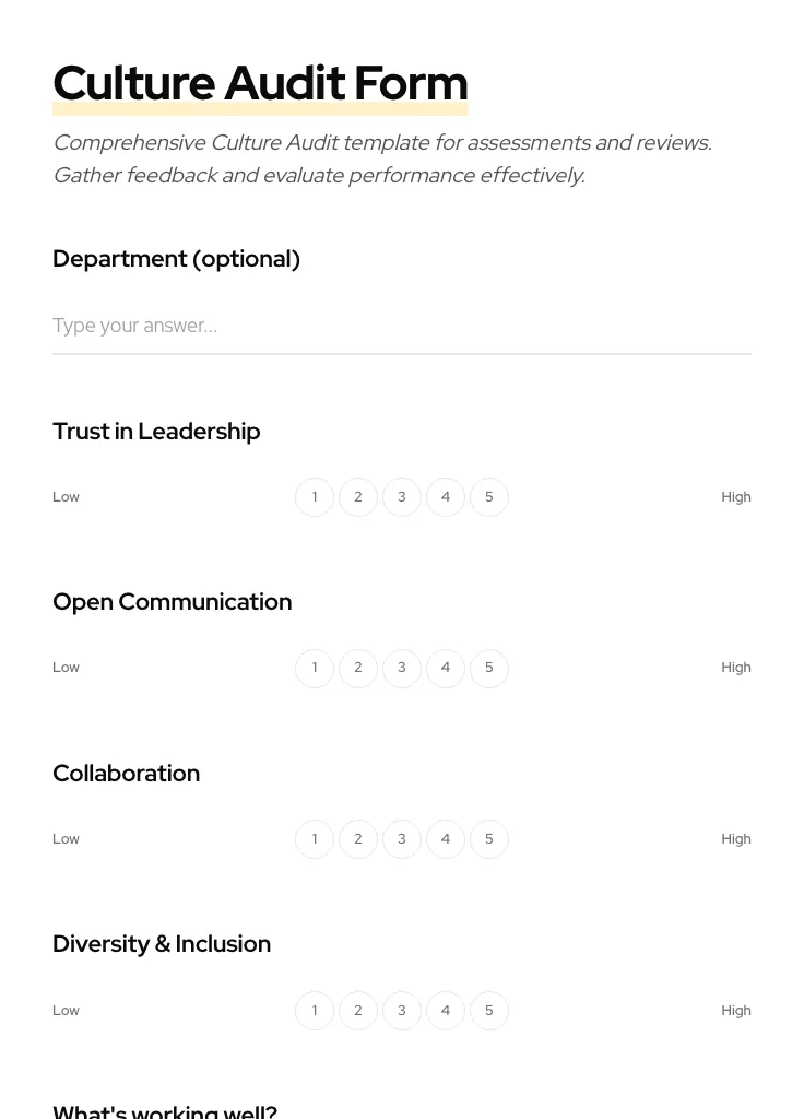 Culture Audit preview