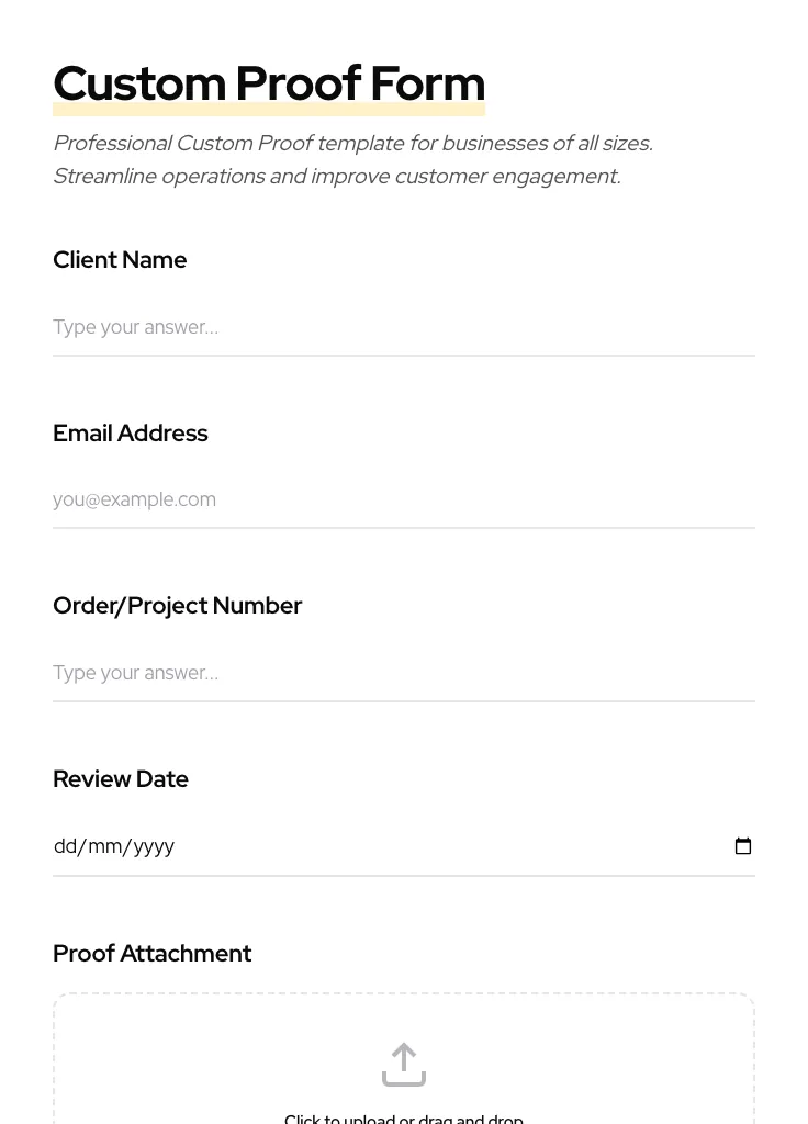 Custom Proof preview