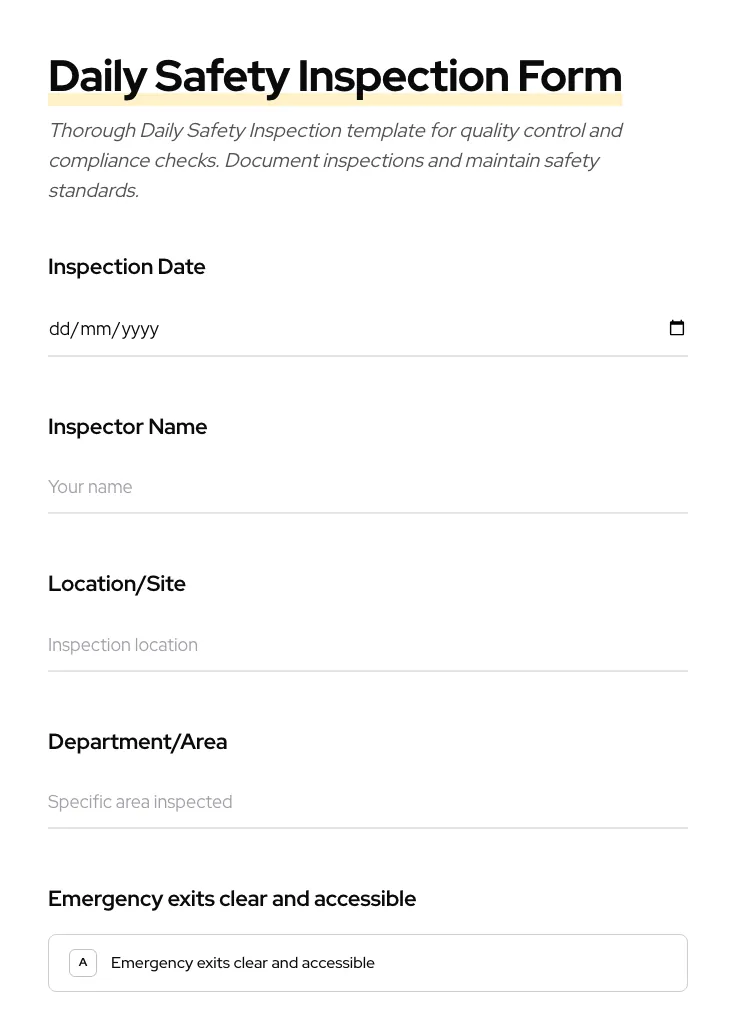 Daily Safety Inspection preview