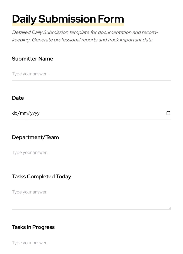 Daily Submission preview