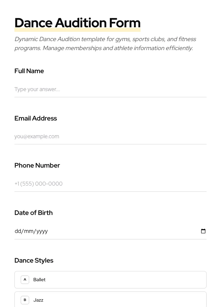 Dance Audition preview