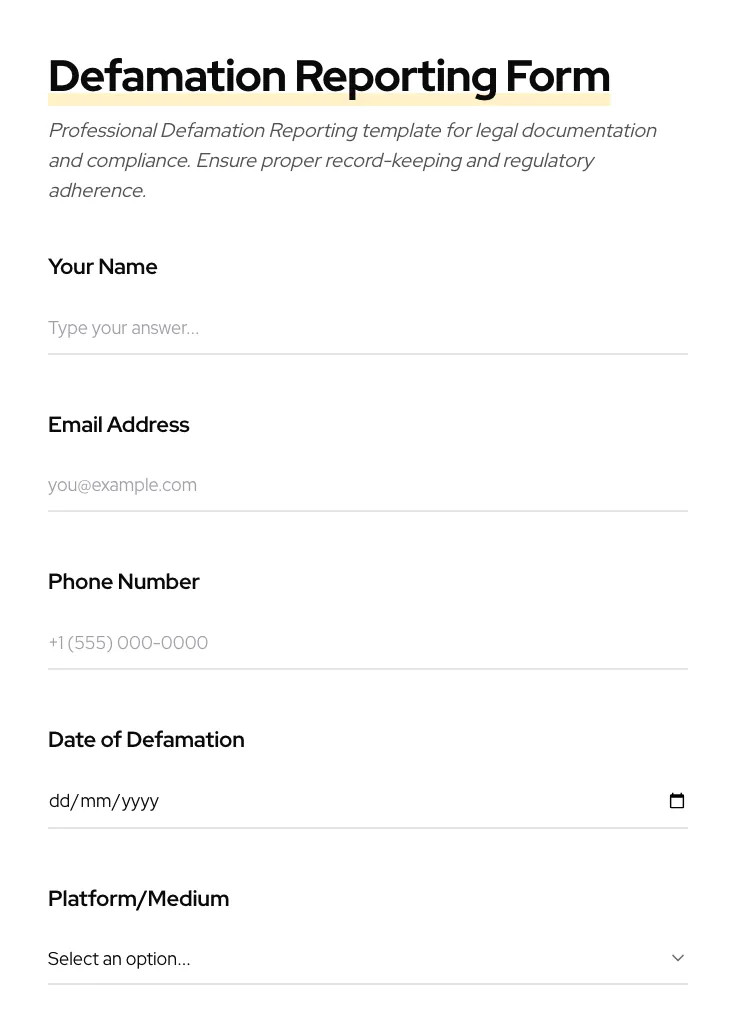 Defamation Reporting preview