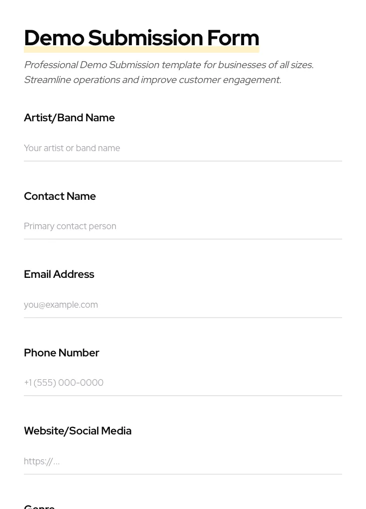 Demo Submission preview
