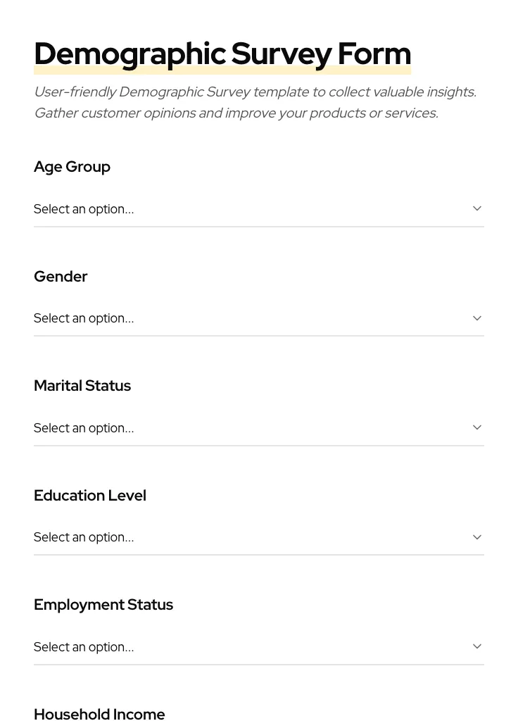 Demographic Survey preview