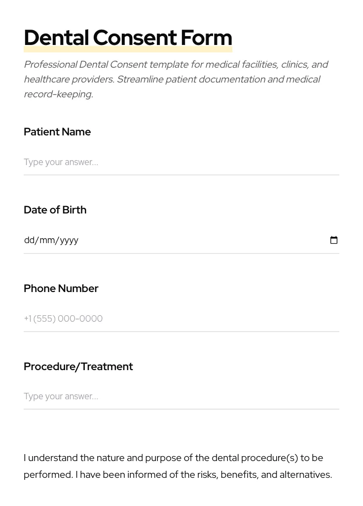 Dental Consent preview