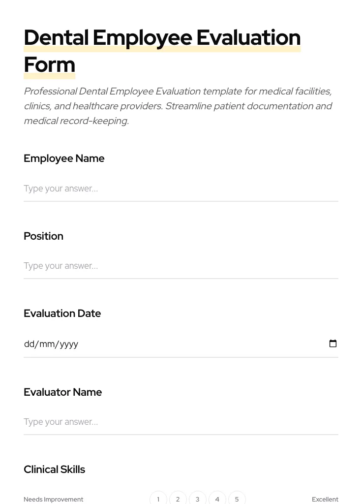 Dental Employee Evaluation preview