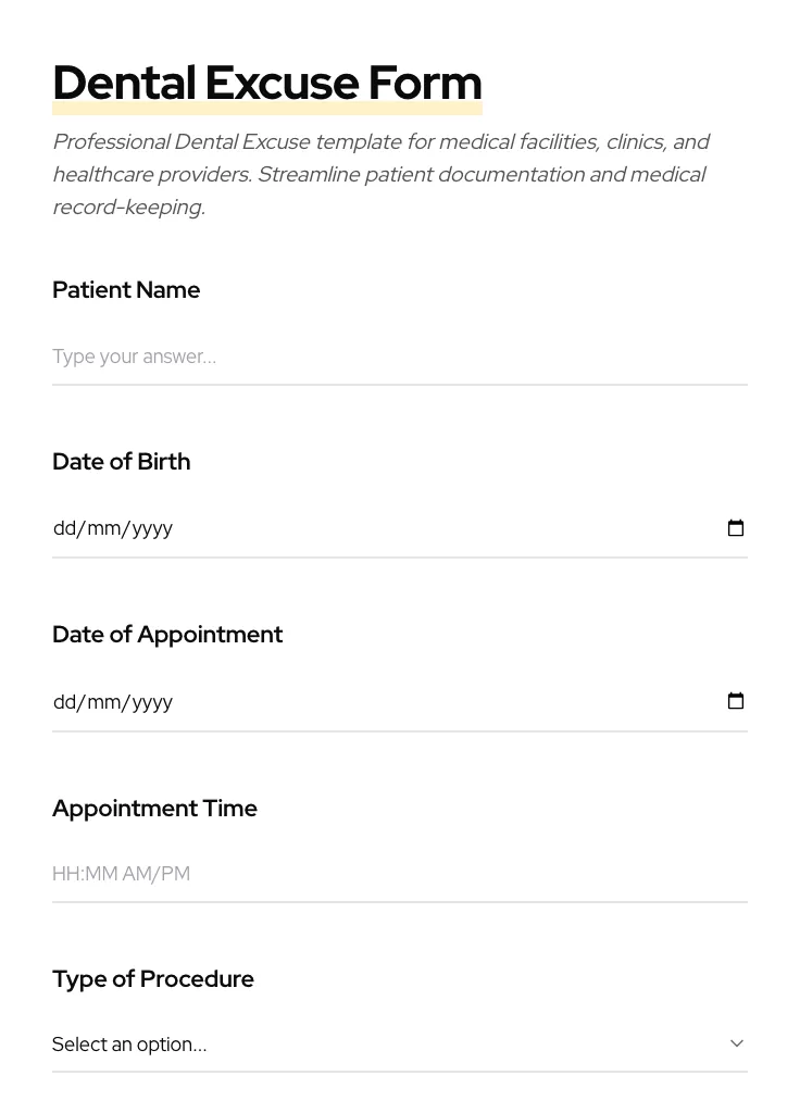 Dental Excuse preview