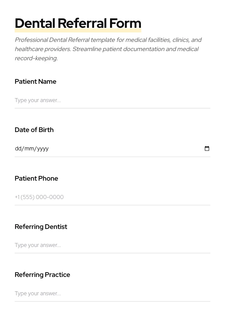 Dental Referral preview