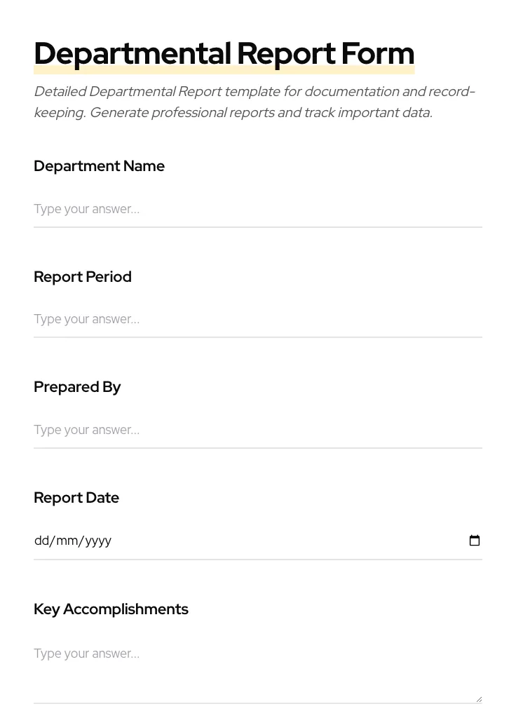 Departmental Report preview