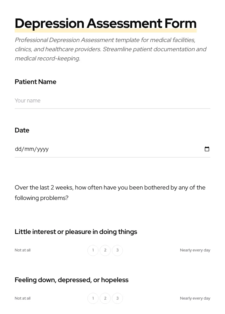 Depression Assessment preview