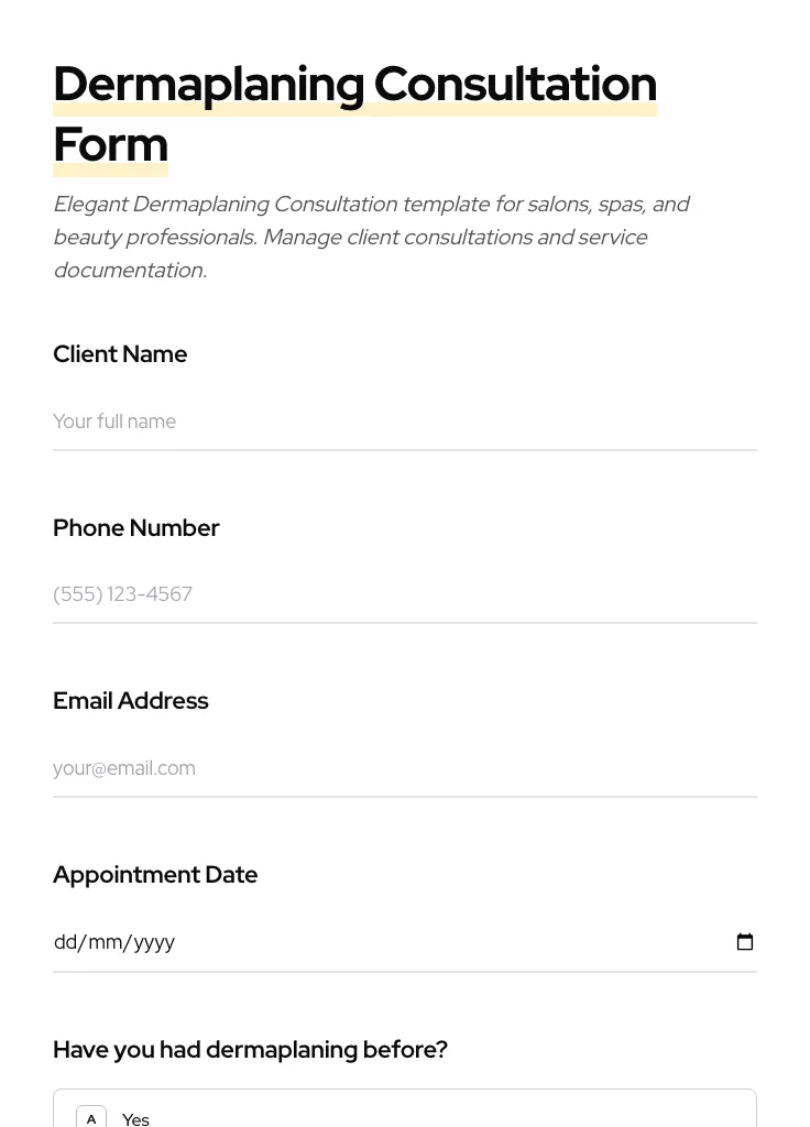 Dermaplaning Consultation preview