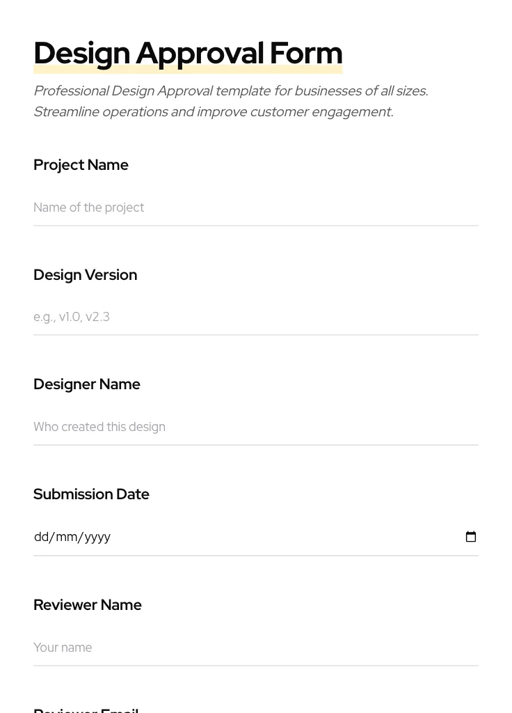 Design Approval preview