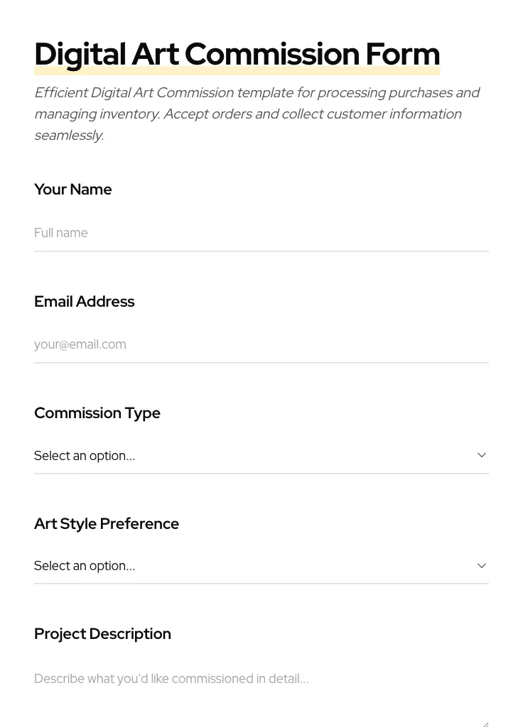 Digital Art Commission preview
