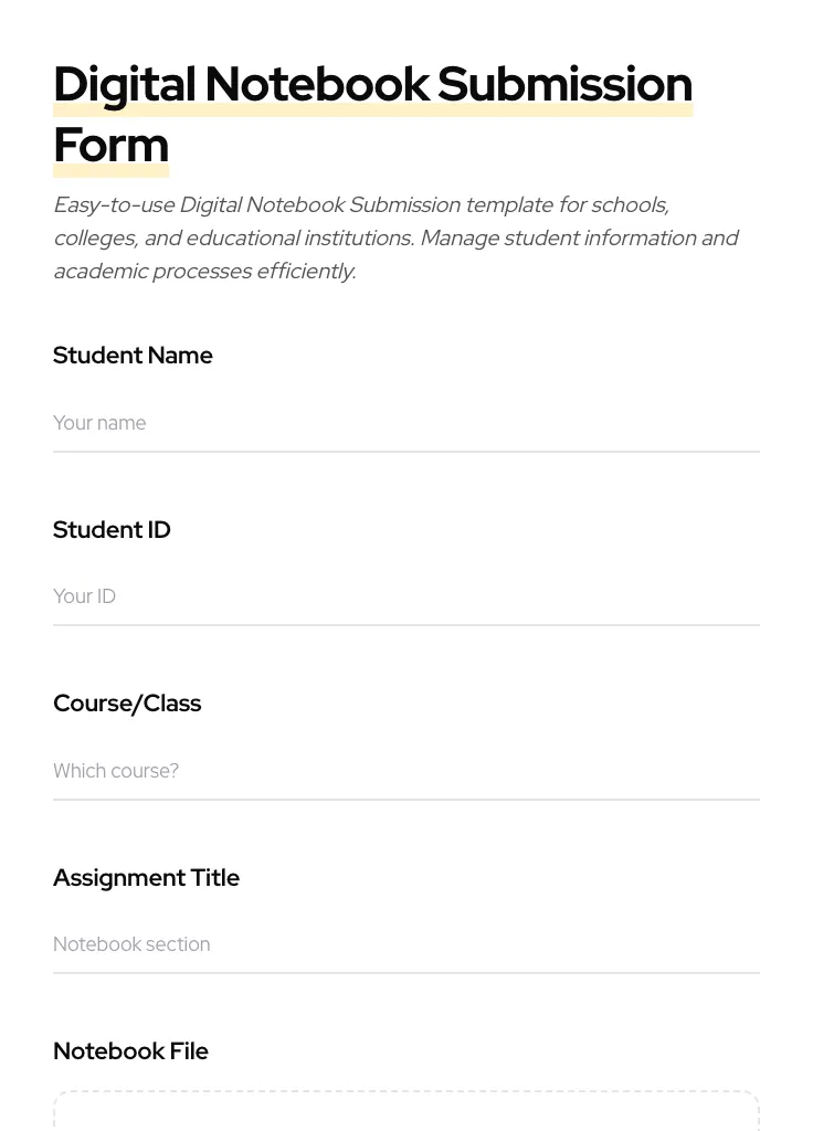 Digital Notebook Submission preview