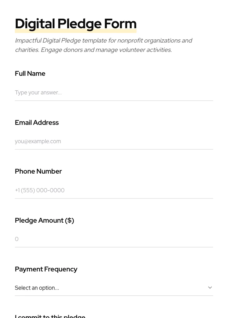 Digital Pledge preview