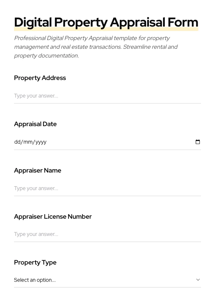 Digital Property Appraisal preview