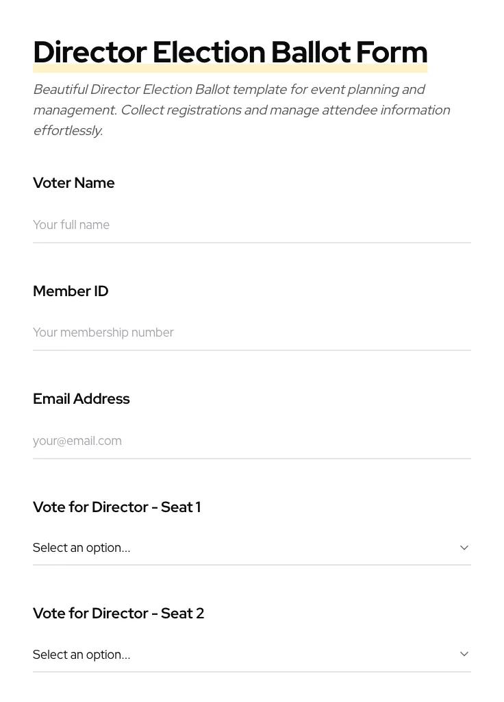 Director Election Ballot preview