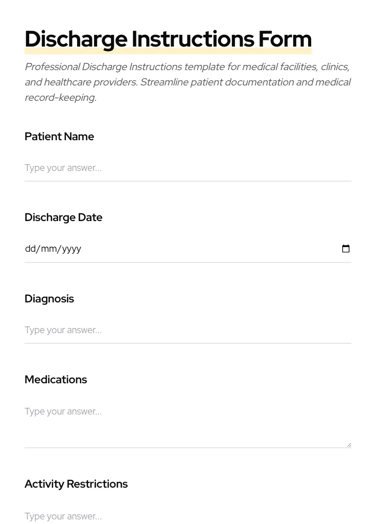 Discharge Instructions preview